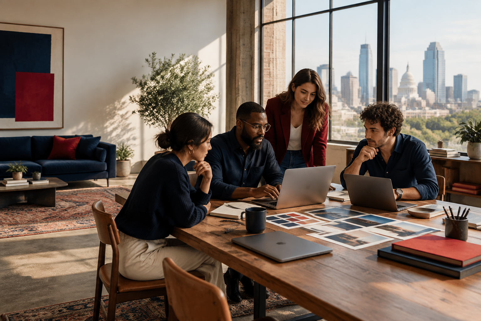 Small-business owner discussing website strategy and ongoing digital support with a consultant